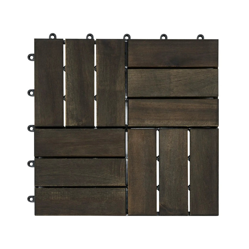 Acacia Wood Interlocking Deck Tiles Checker Pattern For Outdoor Flooring by HouseOfZazla