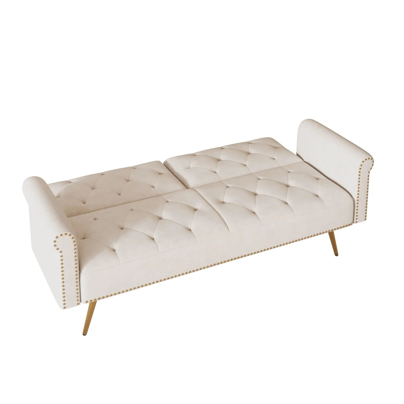 Luxurious Sofa Bed With Nail Head Trim And Matching Pillow by HouseOfZazla