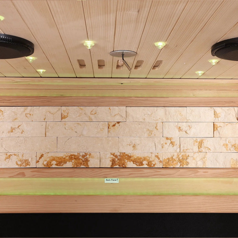 Single Person Sauna Room With LED Lighting, Epoxy Heating Plates, And Compact Design - American White Oak by HouseOfZazla
