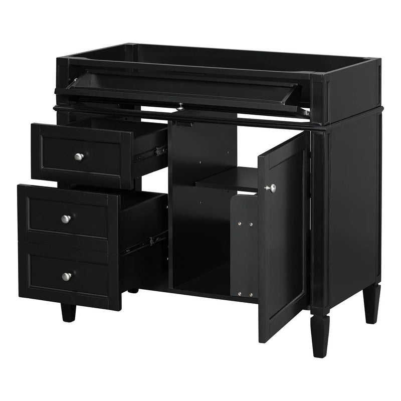 Bathroom Vanity With 2 Drawers And Tip-Out Drawer, Storage Cabinet by Unique Piece Furniture