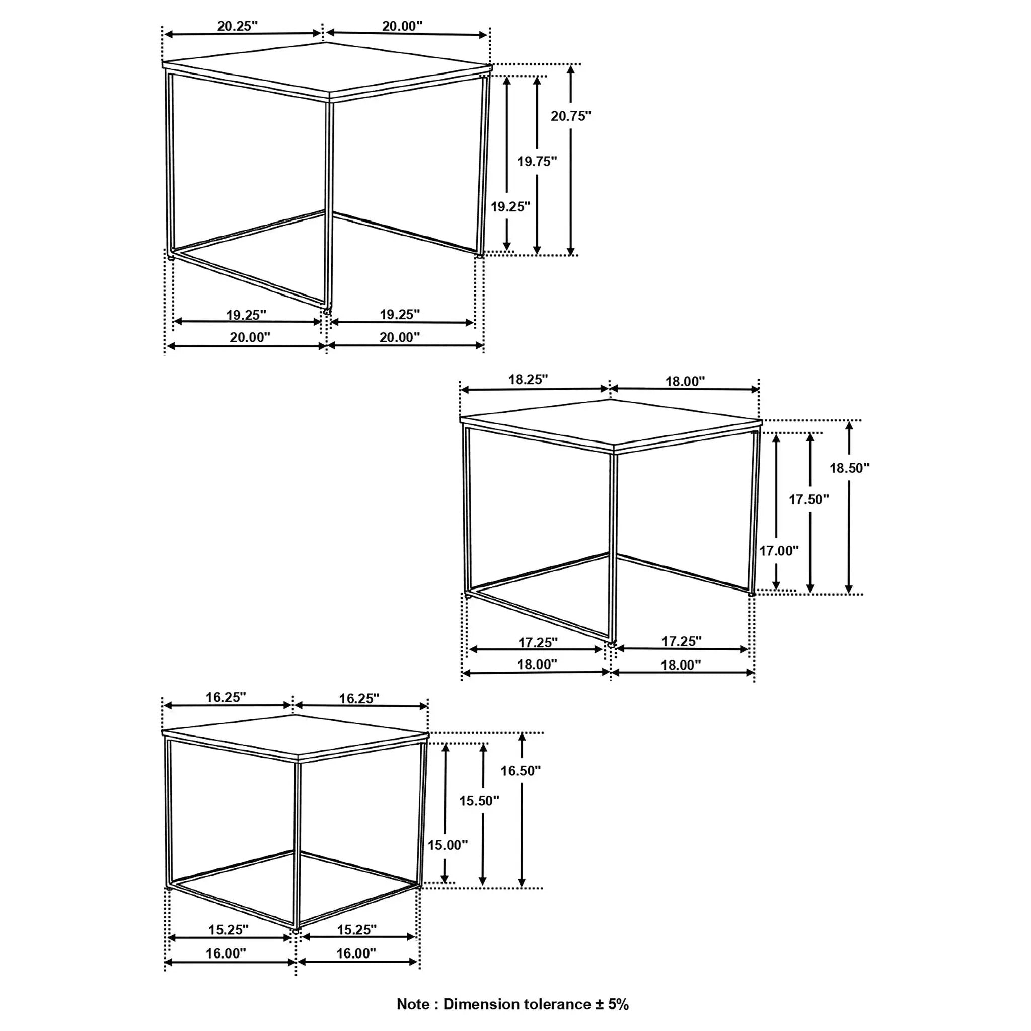 3 Piece Nesting Design Table Set - Brown by HouseOfZazla