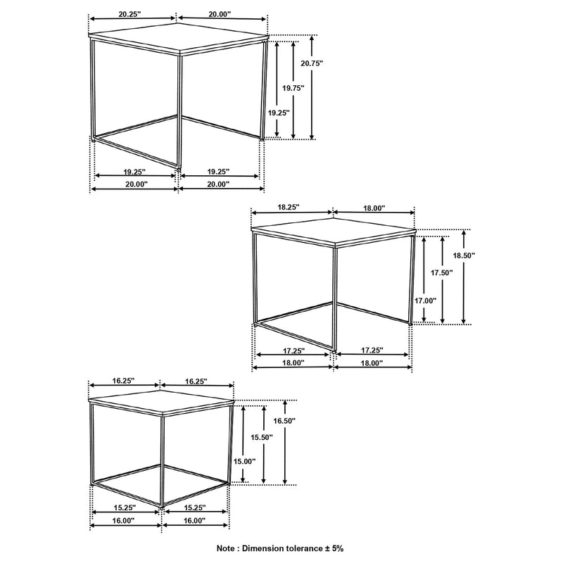 3 Piece Nesting Design Table Set - Brown by HouseOfZazla