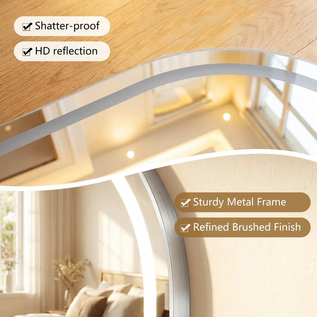 Oval LED Bathroom Mirror 32x20" with Dimming & Defogger by DirectDeals