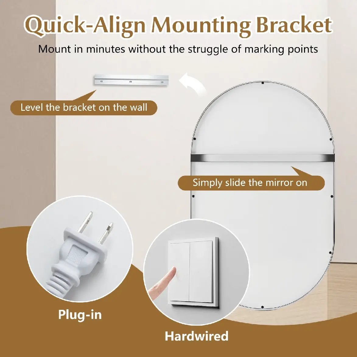 Oval LED Bathroom Mirror 32x20" with Dimming & Defogger by DirectDeals