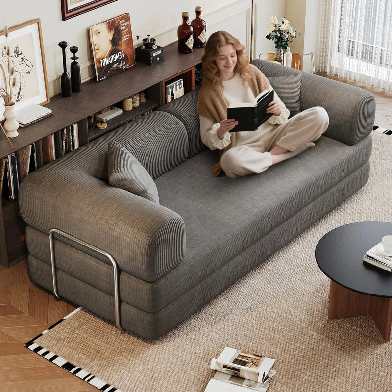 78.8" Compression Sofa Bed with Pillow Back Support by HouseOfZazla