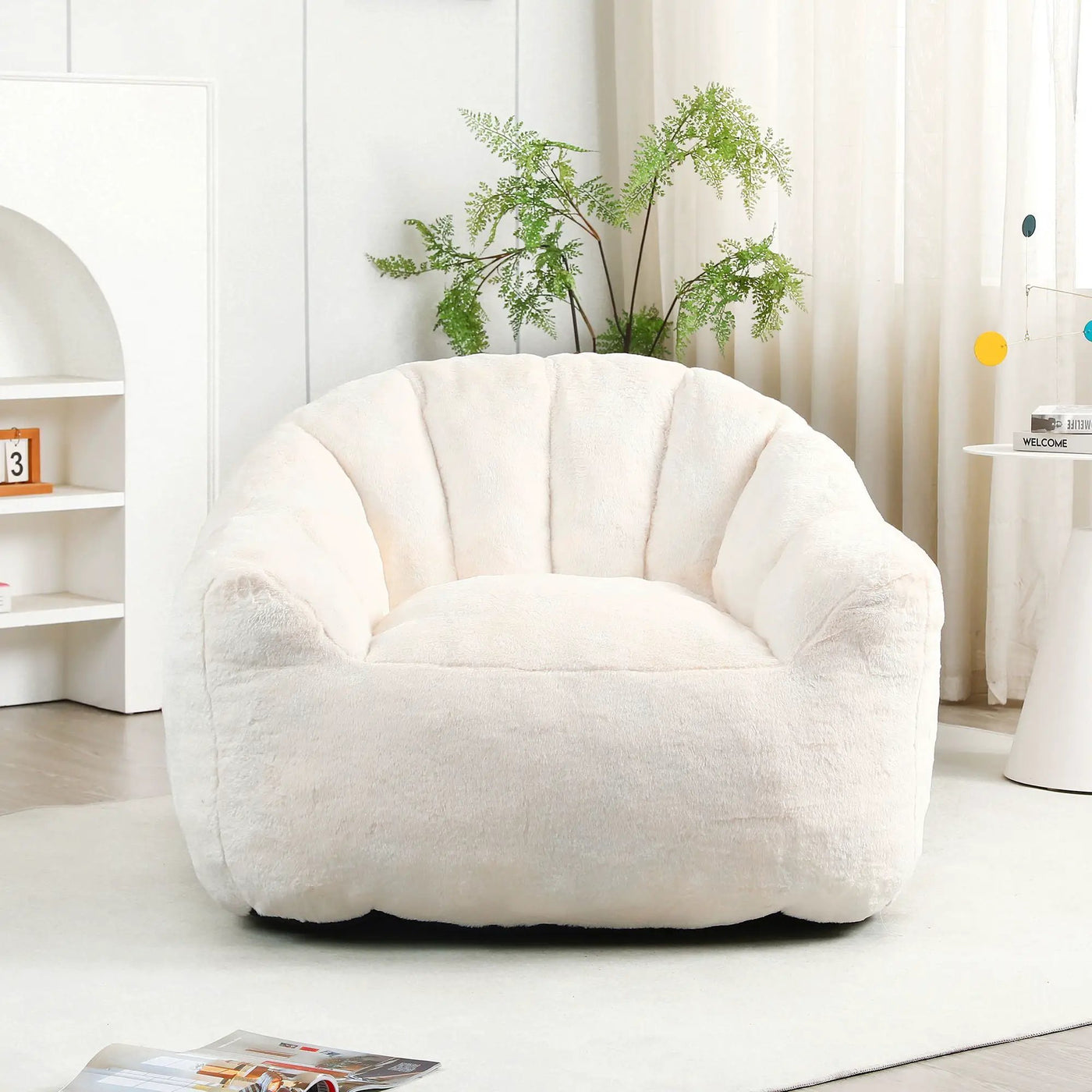 Beanbag Chair, Beanbag Sofa Chair With Armrests Stuffed High Density Foam by Unique Piece Furniture