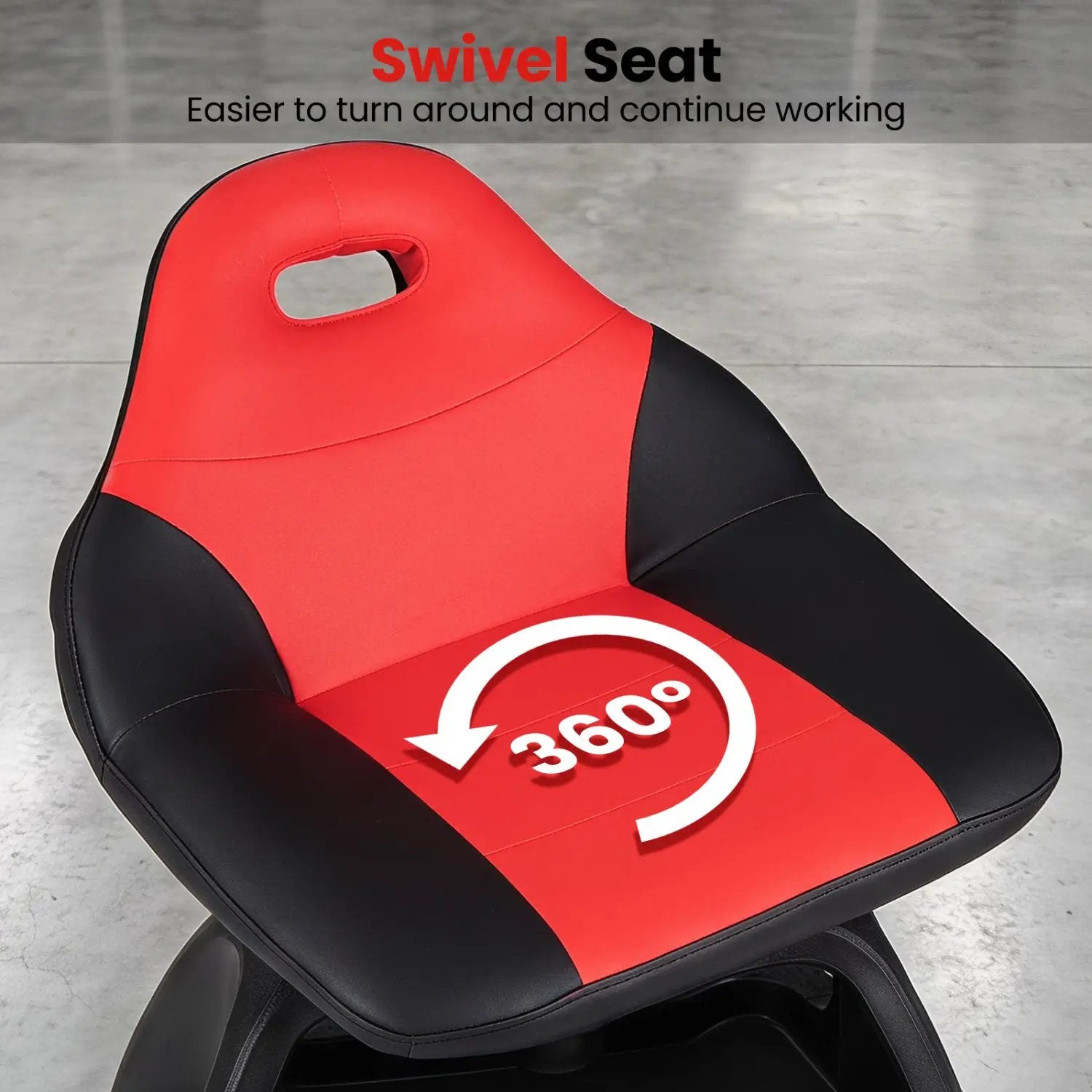 Rolling Mechanic Stool with Backrest and Tool Tray - 330 lbs by DirectDeals