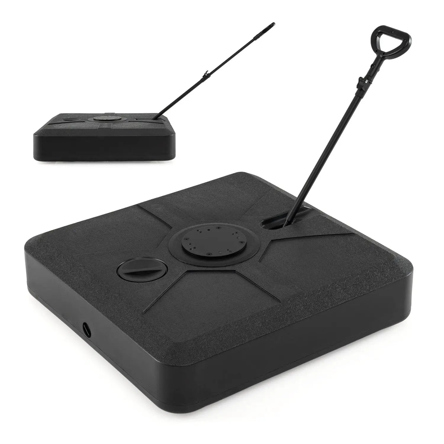 330 lbs Weighted Cantilever Umbrella Base with Wheels and Retractable Pull Rod by DirectDeals