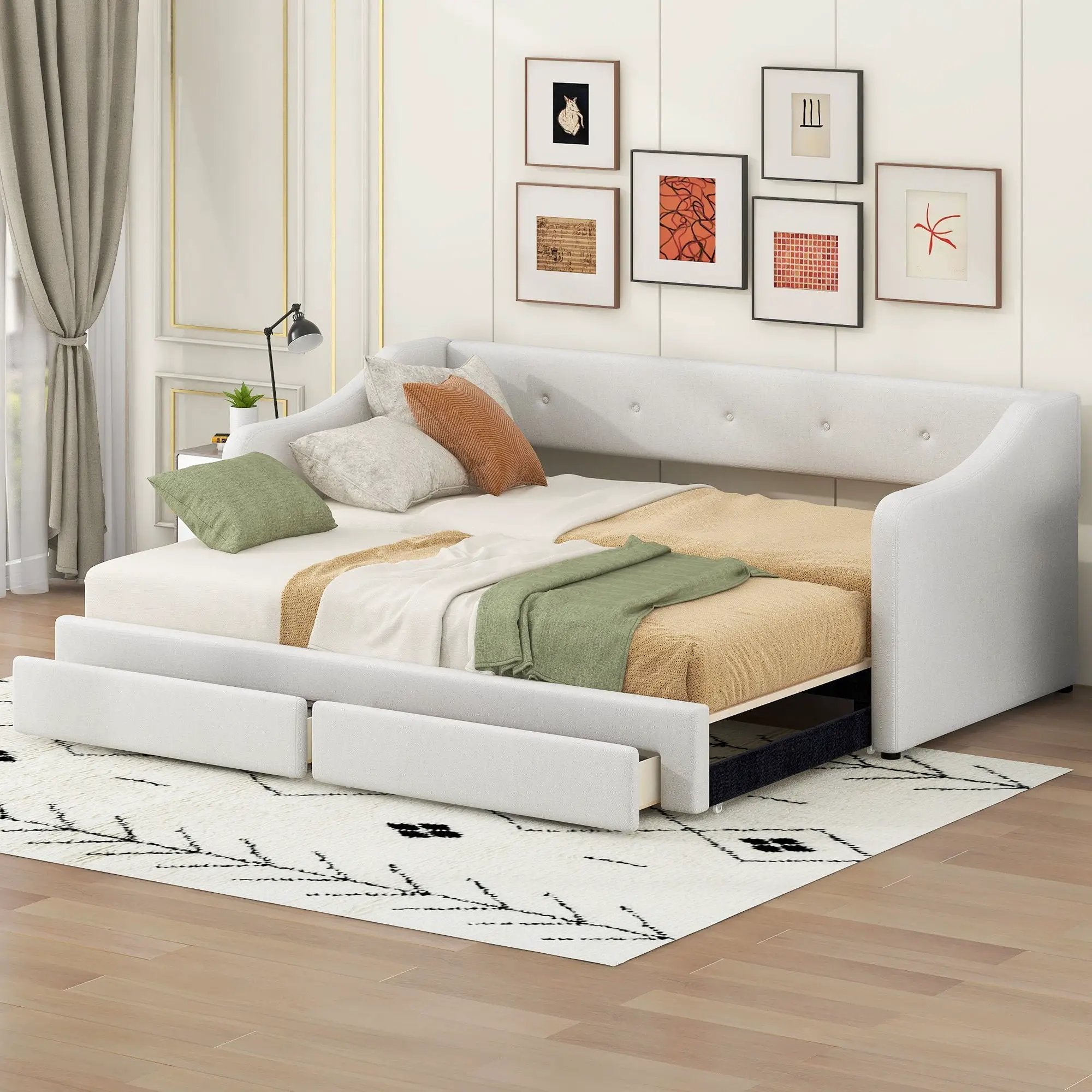 Upholstered Daybed With 2 Drawers by Unique Piece Furniture