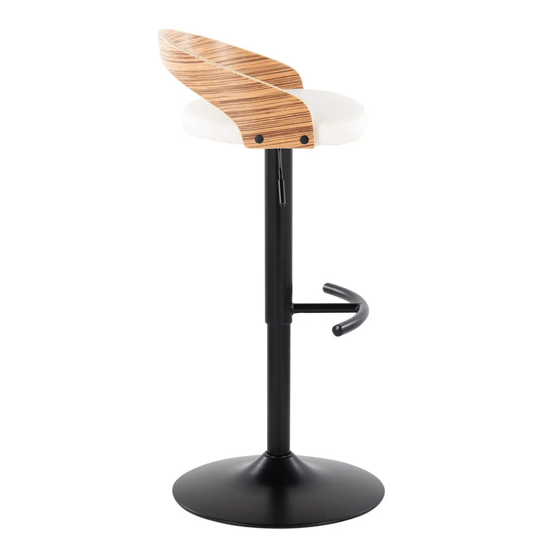 Grotto - Contemporary Adjustable Barstool With Swivel With Rounded T Footrest Elegant Design (Set of 2) by Unique Piece Furniture