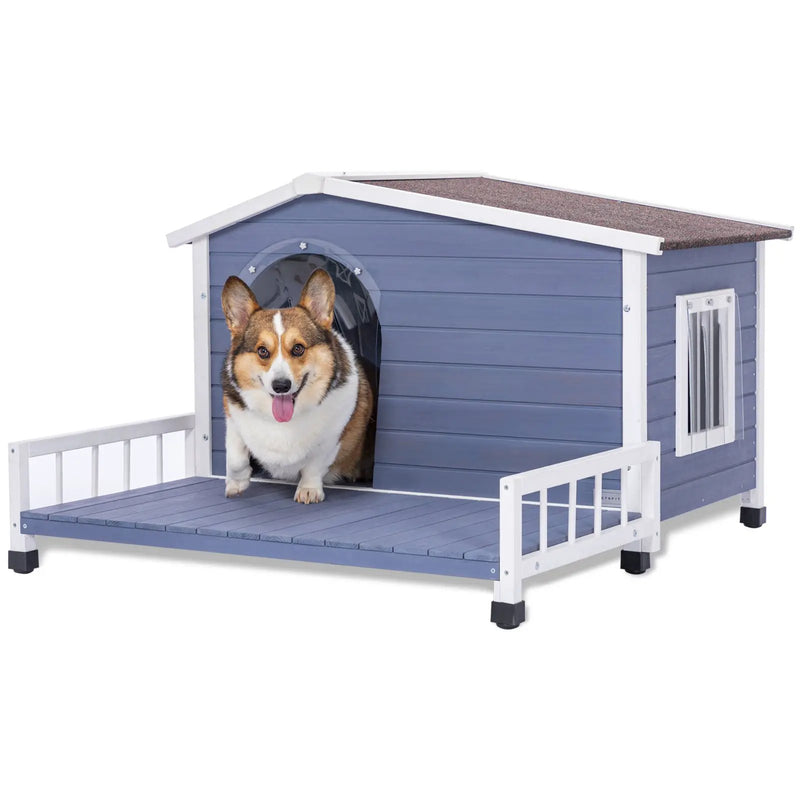 Large Wooden Dog House with Terrace by HouseOfZazla