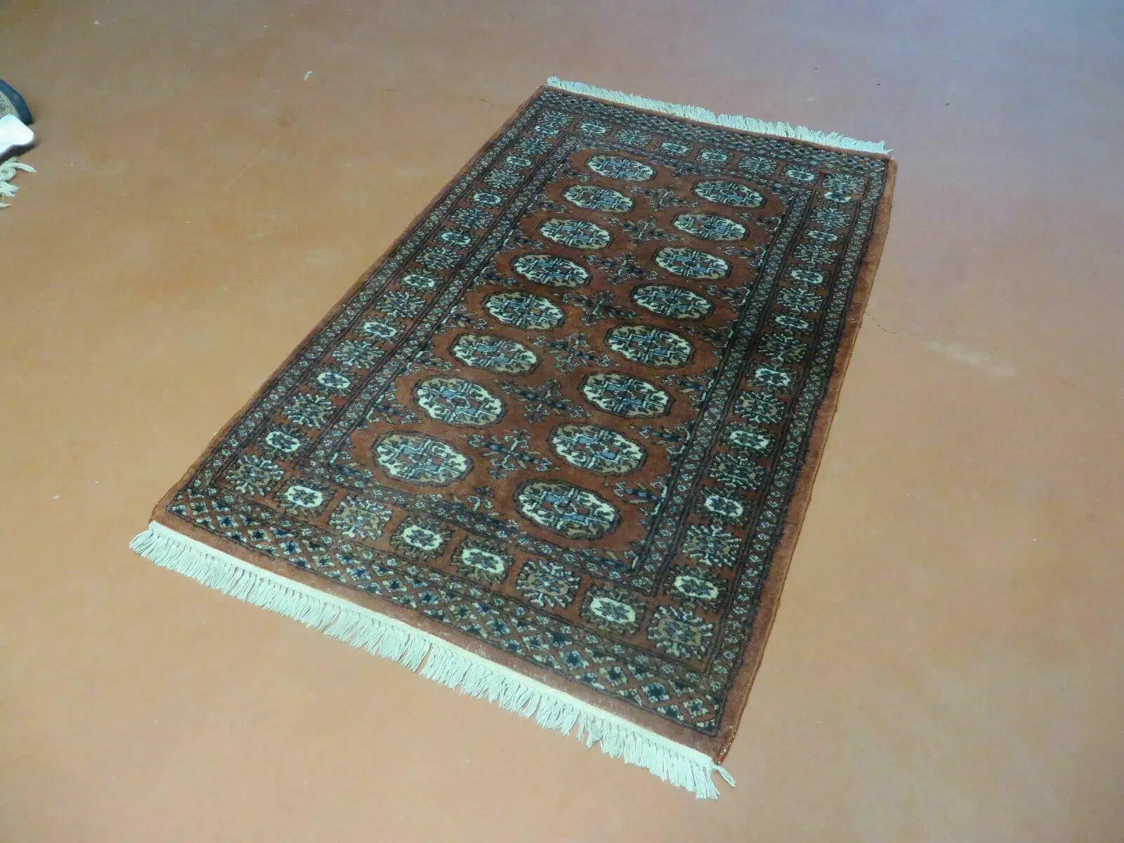3' X 4' Vintage Handmade Pakistan Turkoman Bokhara Fine Woven Wool Rug by Jewel Rugs