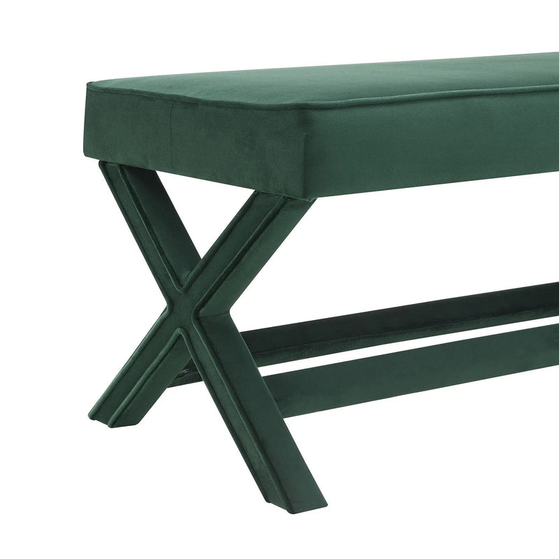 Comfort Double Bench Upholstered With X Crossed Legs by HouseOfZazla