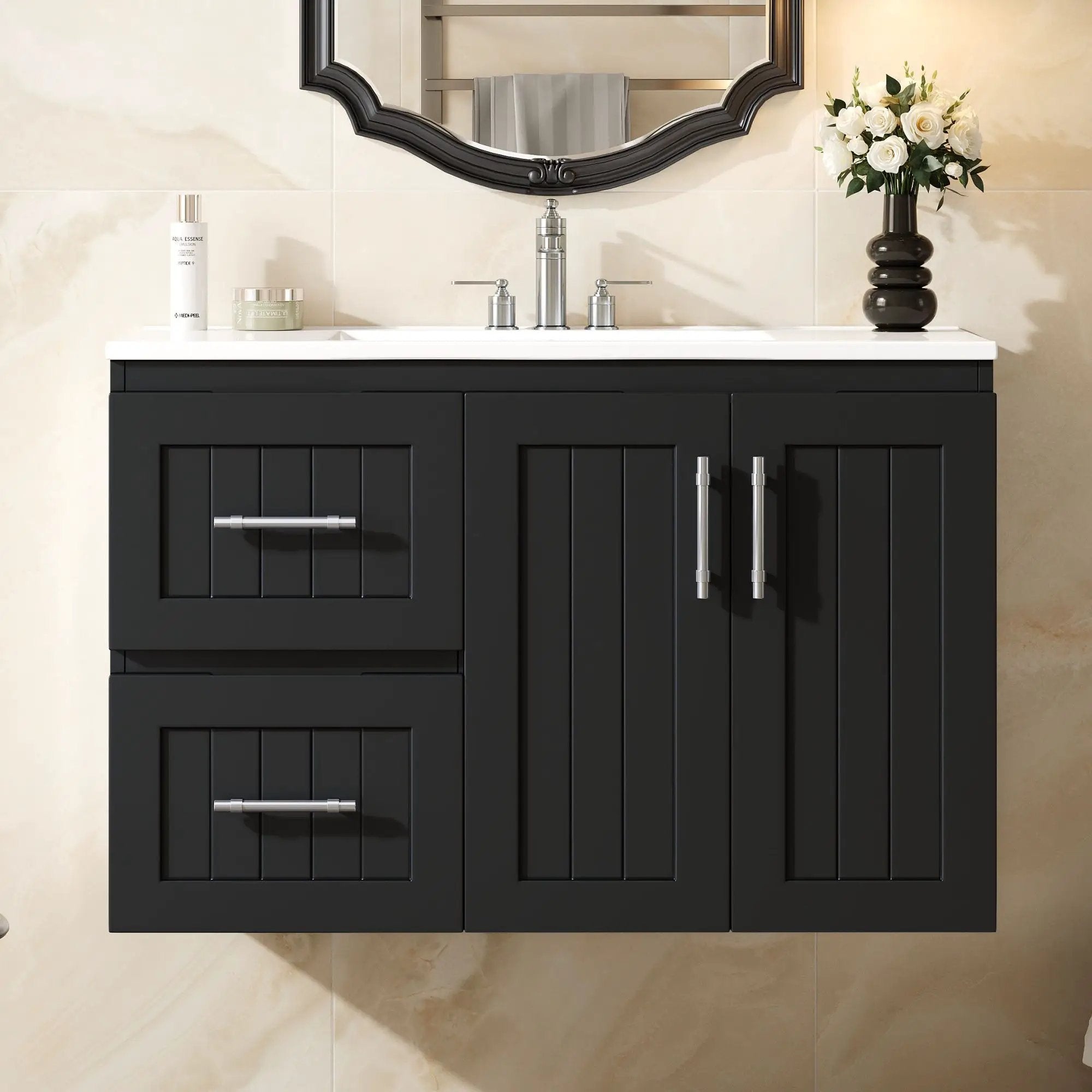 Wall Mounted Bathroom Vanity & Sink, 2 Drawers by Unique Piece Furniture