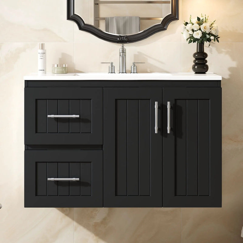 Wall Mounted Bathroom Vanity & Sink, 2 Drawers by Unique Piece Furniture