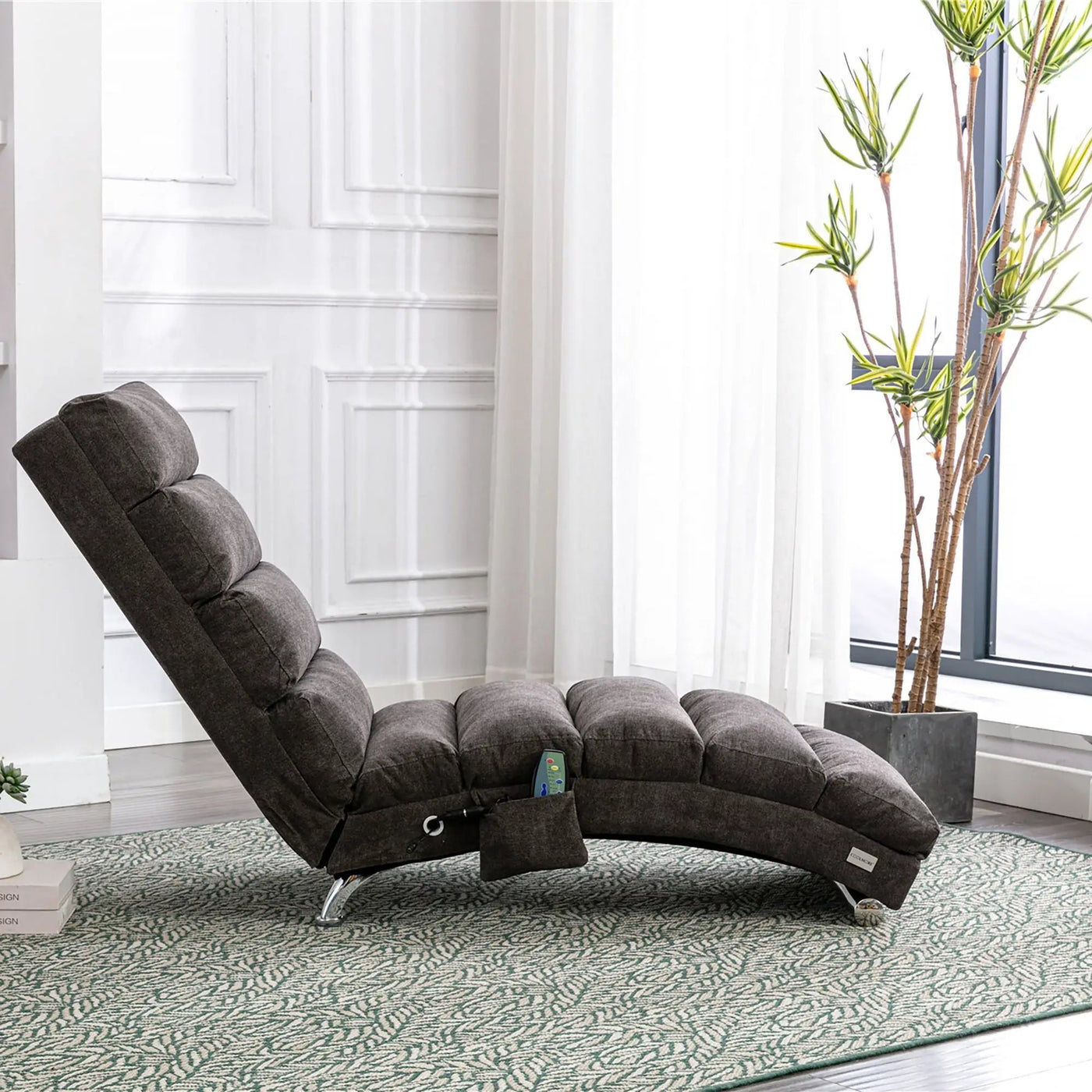 Massage Chaise Lounge Indoor With Remote Control, Ergonomic Electric Massage Lounger by Unique Piece Furniture