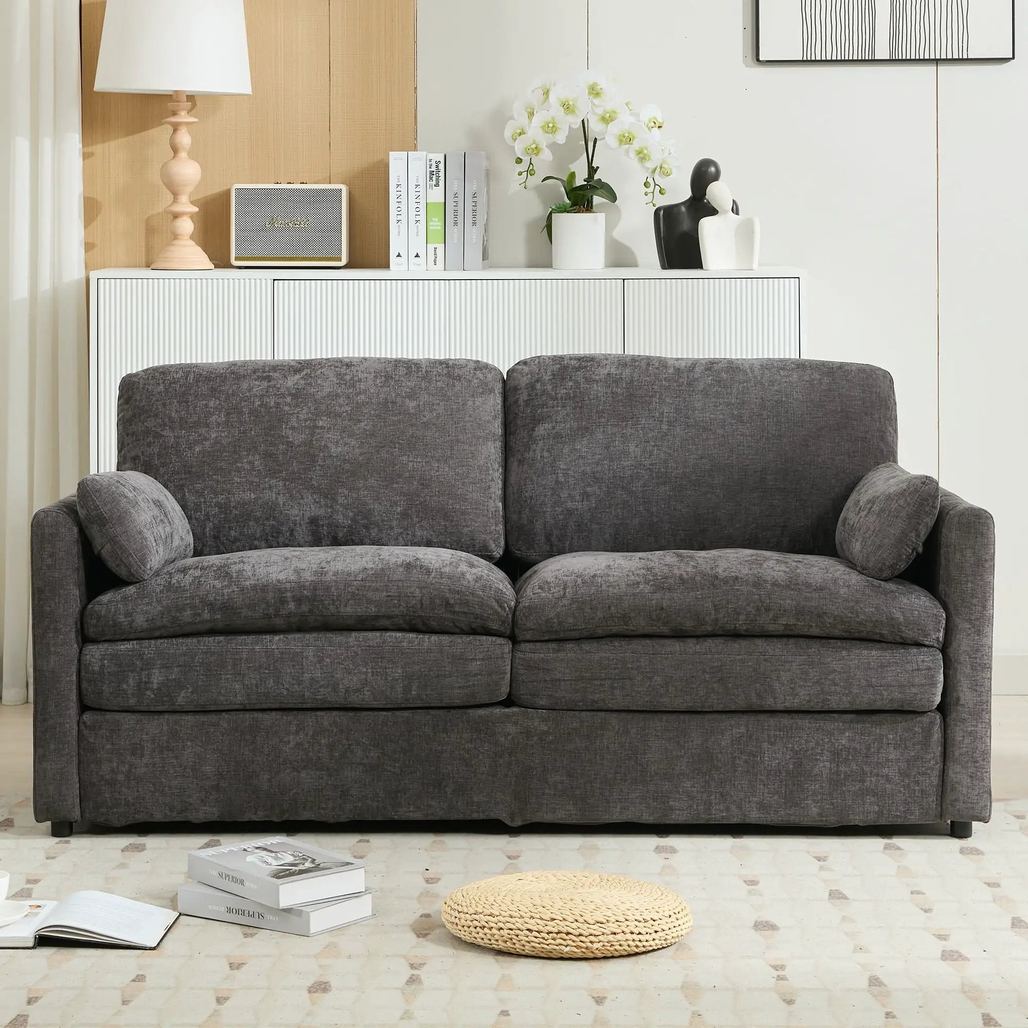 Cozy Upholstered Cushion Loveseat Sofa For Living Room by HouseOfZazla