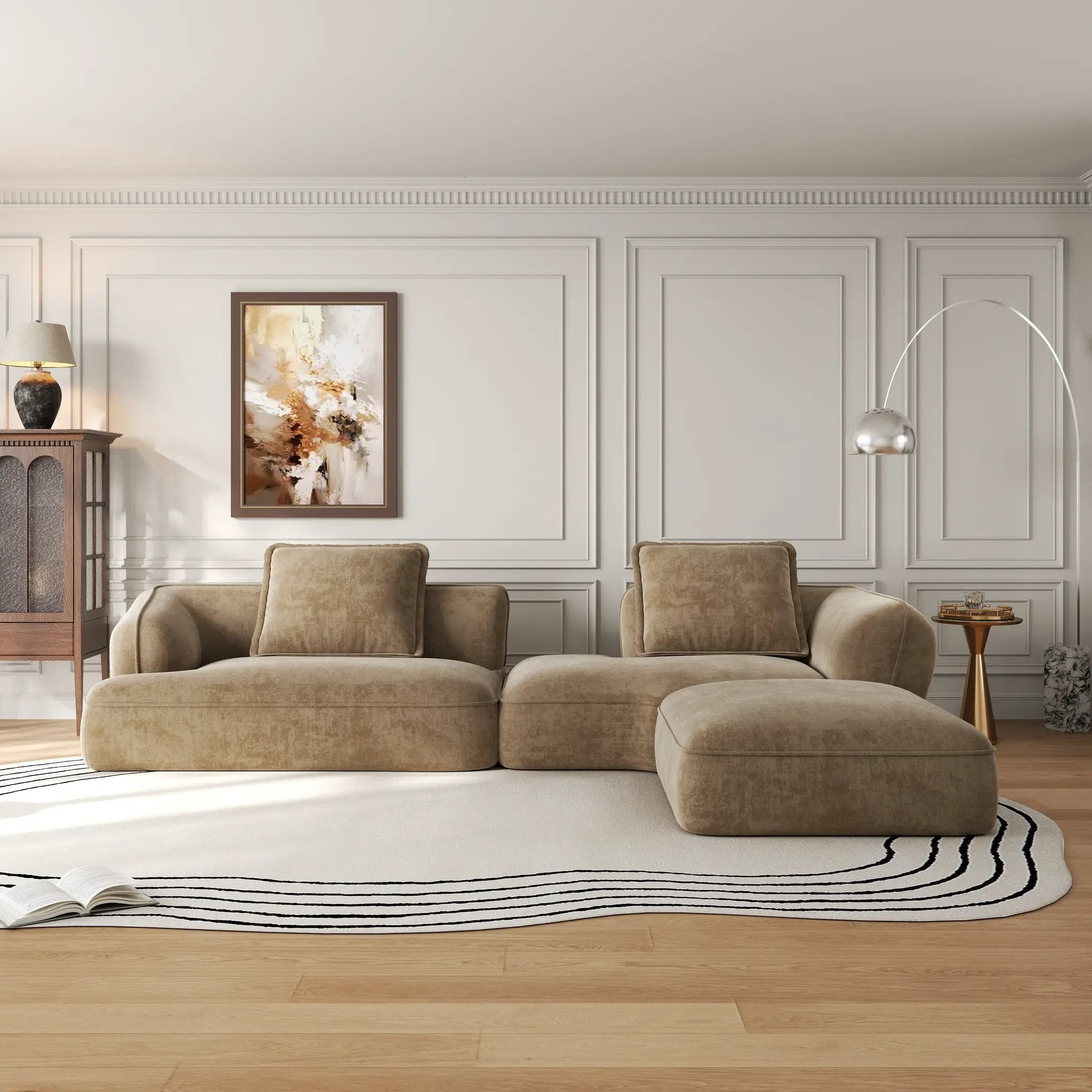 122" Modern L-Shaped Sectional Sofa with Chaise Lounge by HouseOfZazla