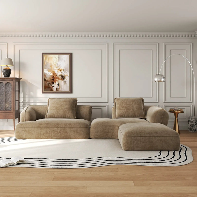 122" Modern L-Shaped Sectional Sofa with Chaise Lounge by HouseOfZazla