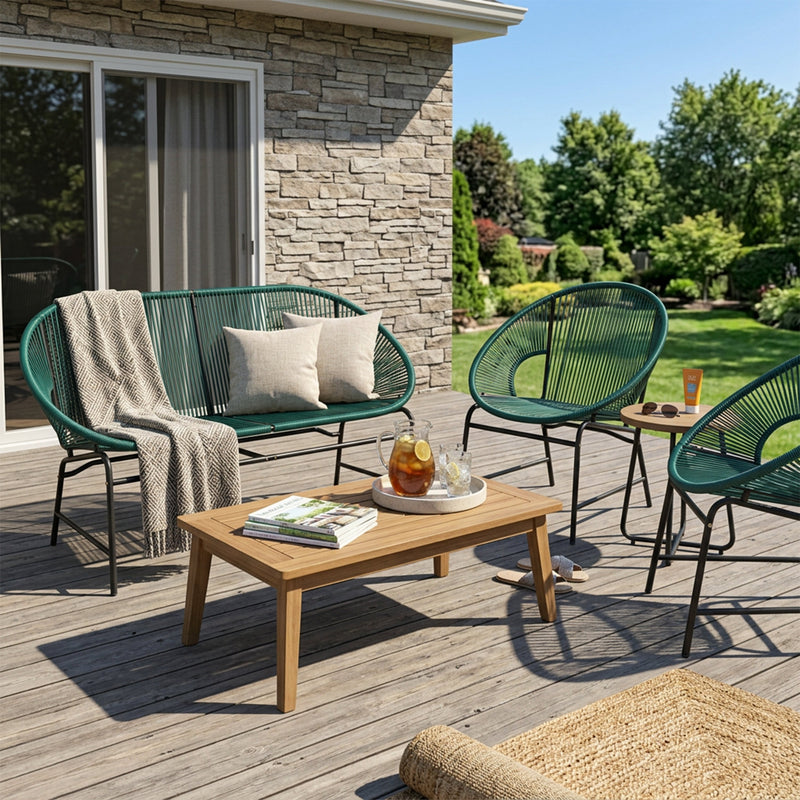 Nusa Outdoor Patio Wicker 3-Piece Chat Set by HouseOfZazla