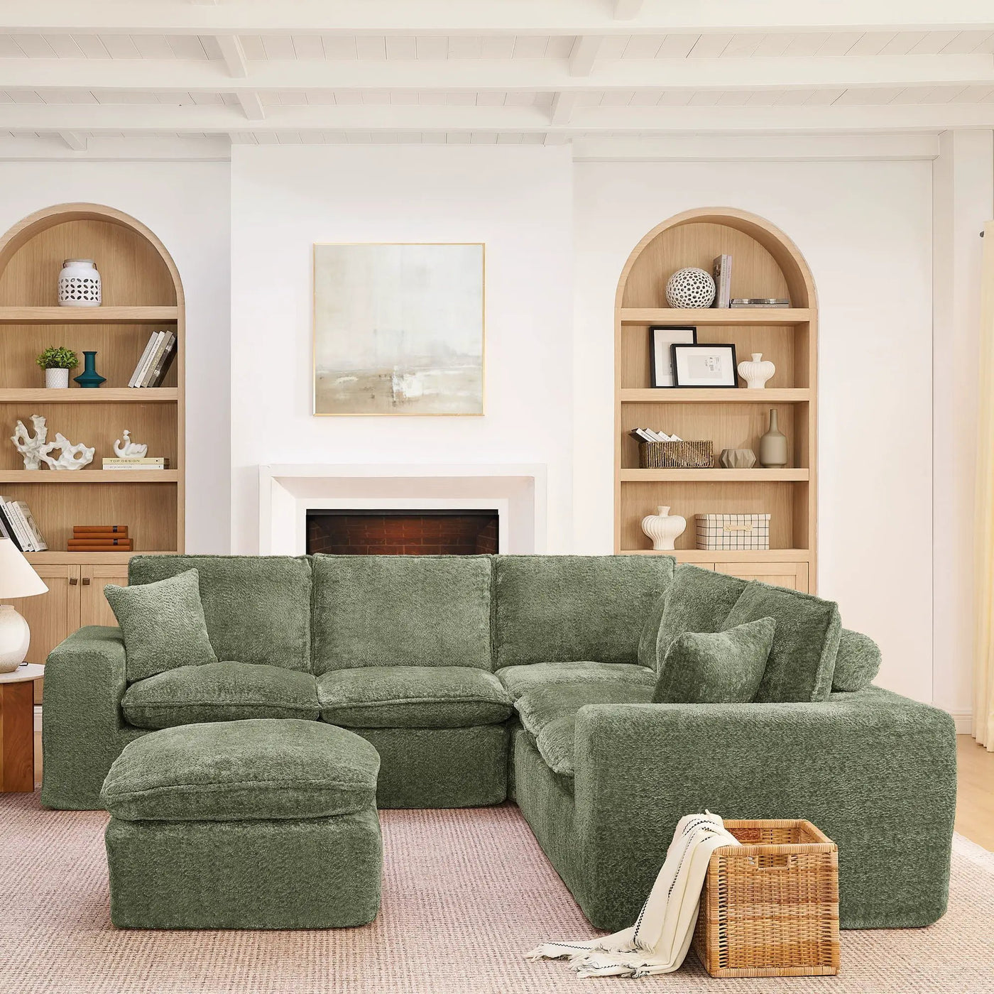 Sectional Sofa With Moveable Ottoman by Unique Piece Furniture