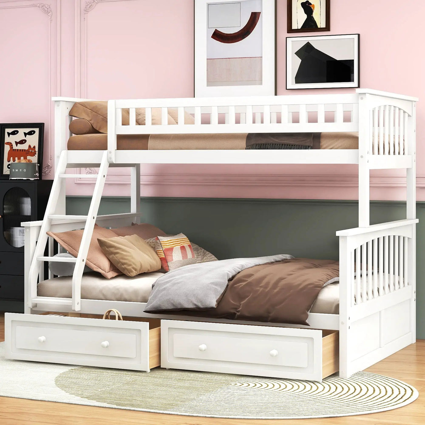Bunk Bed With Drawers, Convertible Storage Bed by Unique Piece Furniture