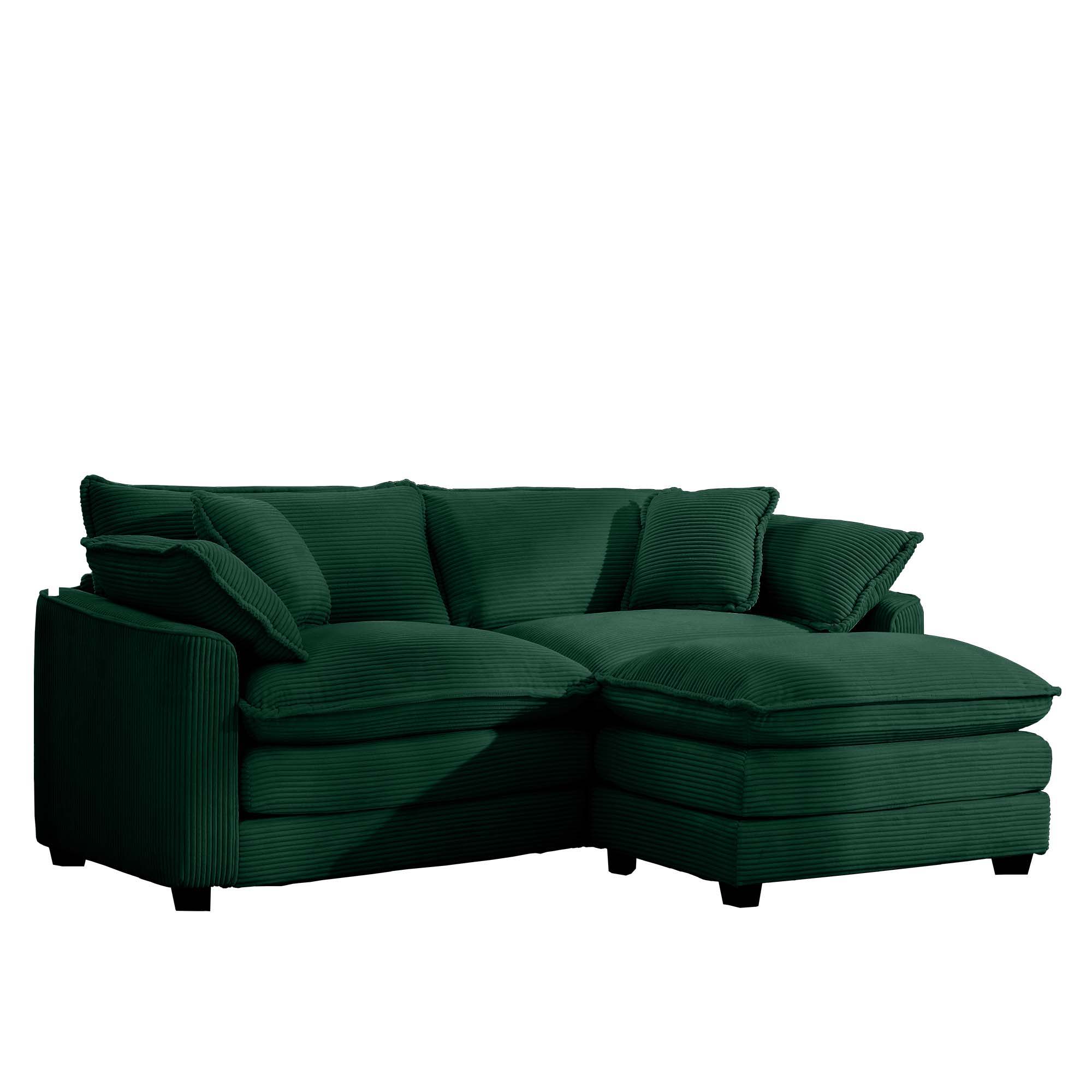 Modern Oversized Modular Cushion Sofa With Ottoman, Low Back, Deep Seating Sofa Set by Unique Piece Furniture