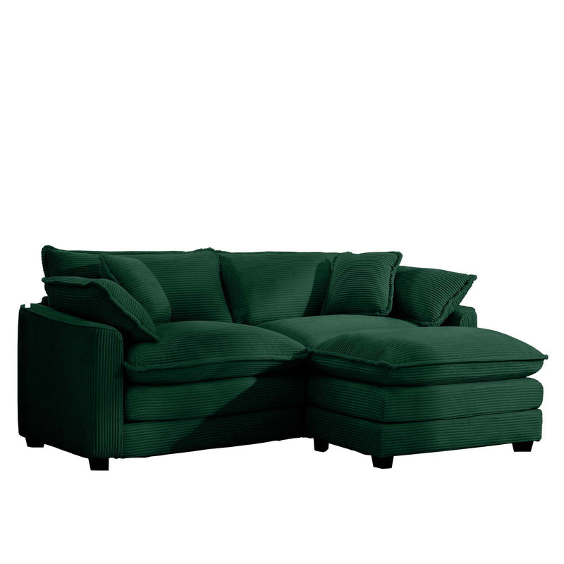 Modern Oversized Modular Cushion Sofa With Ottoman, Low Back, Deep Seating Sofa Set by Unique Piece Furniture