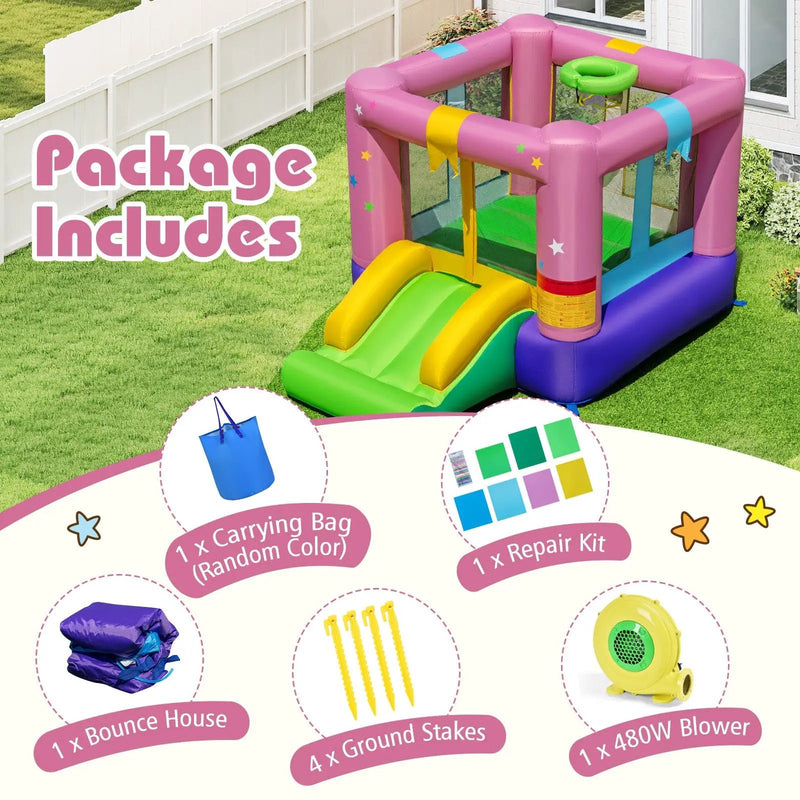 Inflatable Bounce House with 480W Blower and Carrying Bag for Party by DirectDeals