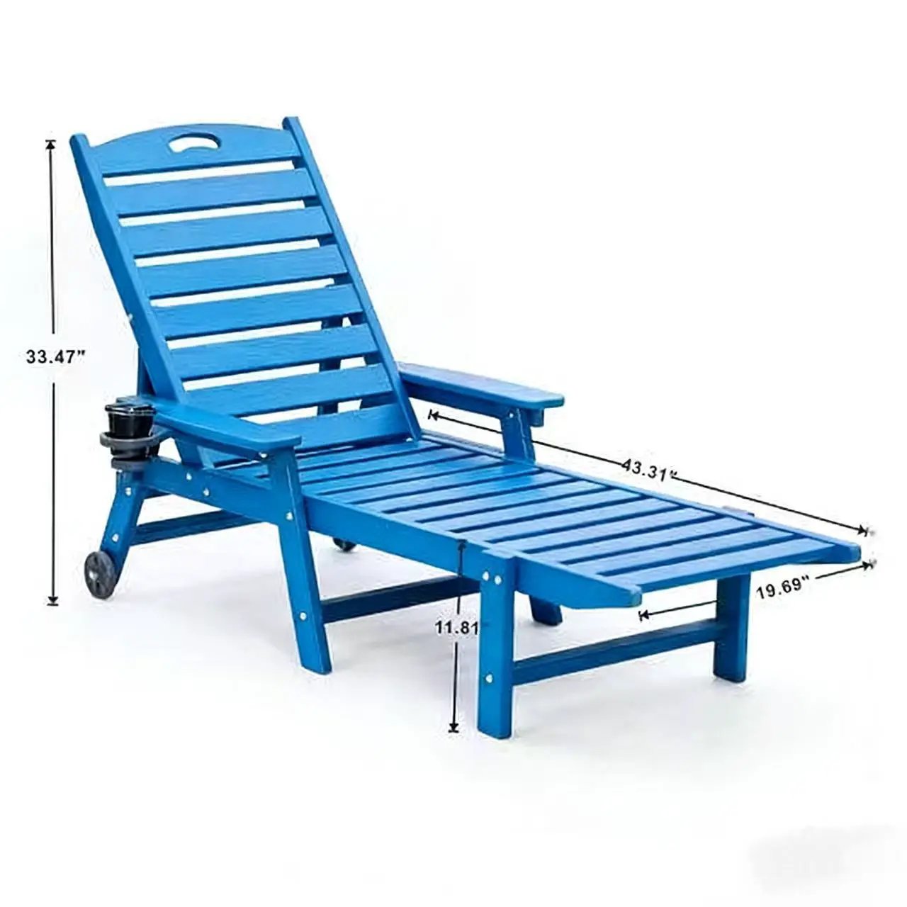 HDPE Chaise Lounge Chair Outdoor with Adjustable Backrest by HouseOfZazla