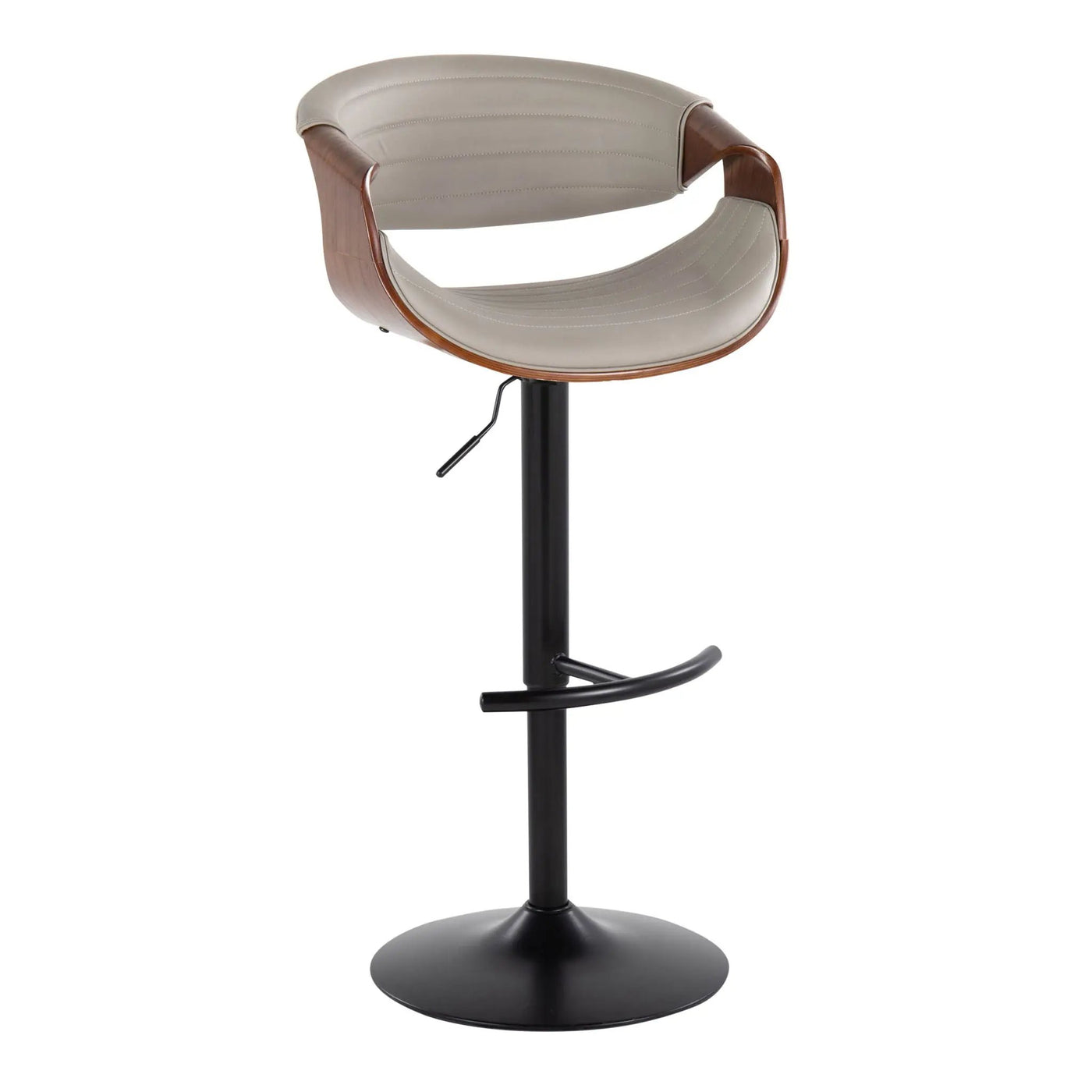 Symphony - Mid Century Modern Adjustable Barstool With Swivel With Rounded T Footrest (Set of 2) by HouseOfZazla