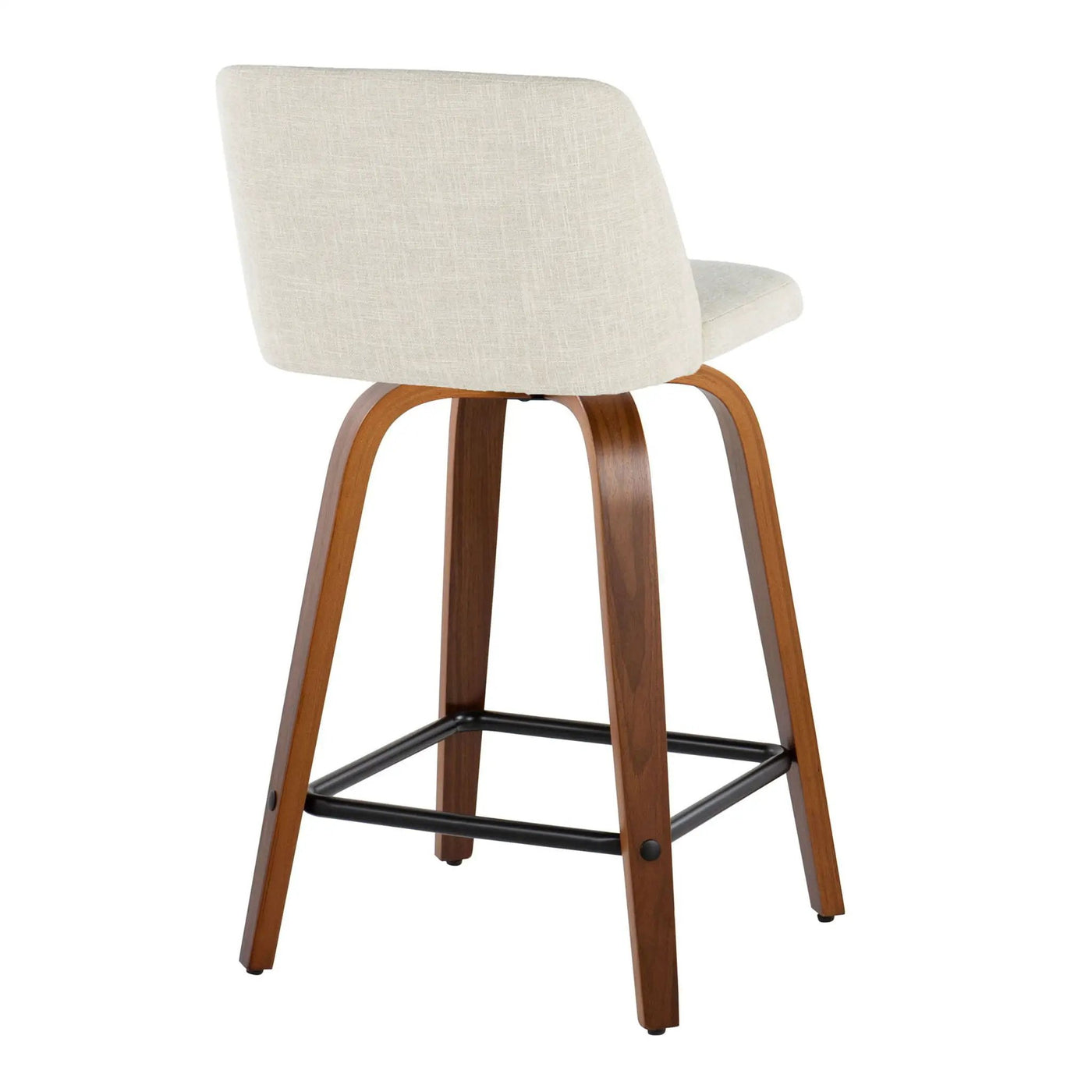 Toriano - Contemporary Fixed Height Counter Stool Swivel With Square Footrest (Set of 2) by HouseOfZazla