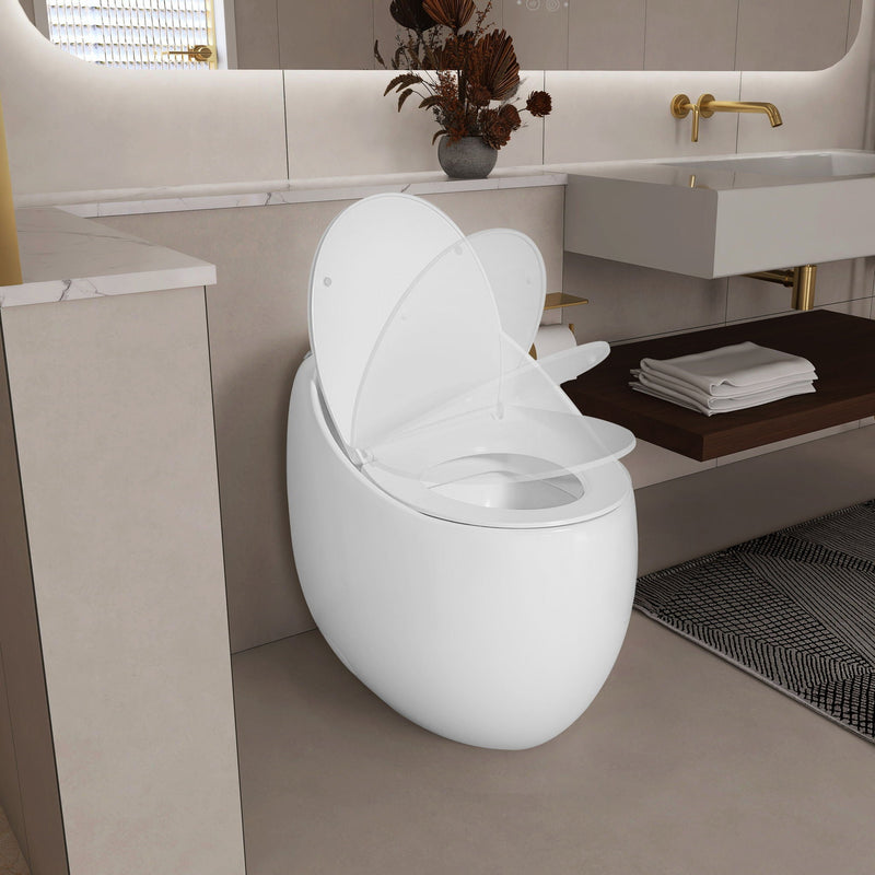 Modern Egg Shape Toilet 1.28 Gpf Single Flush Ceramic by HouseOfZazla