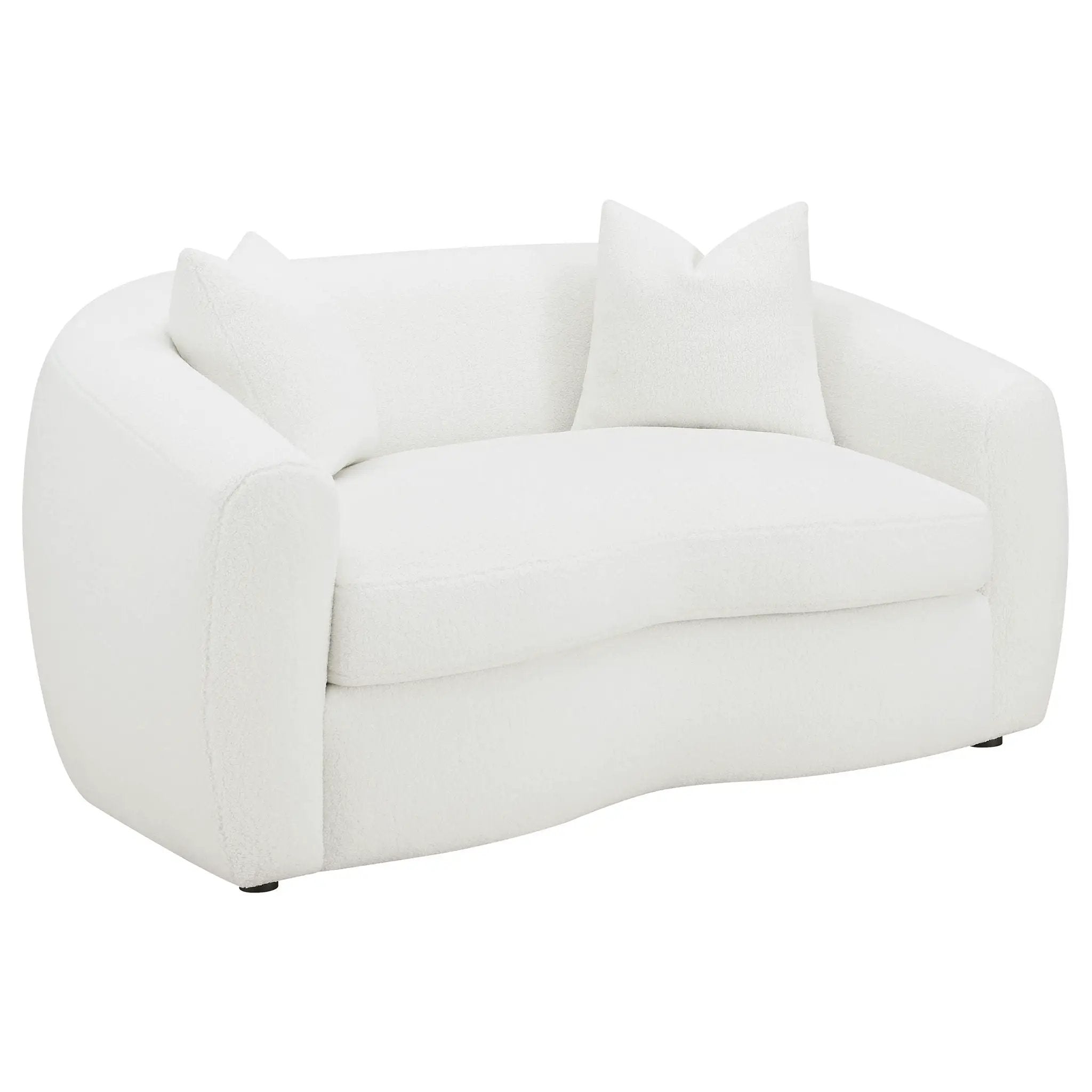Isabella Faux Sheepskin Upholstered Loveseat Natural by Unique Piece Furniture