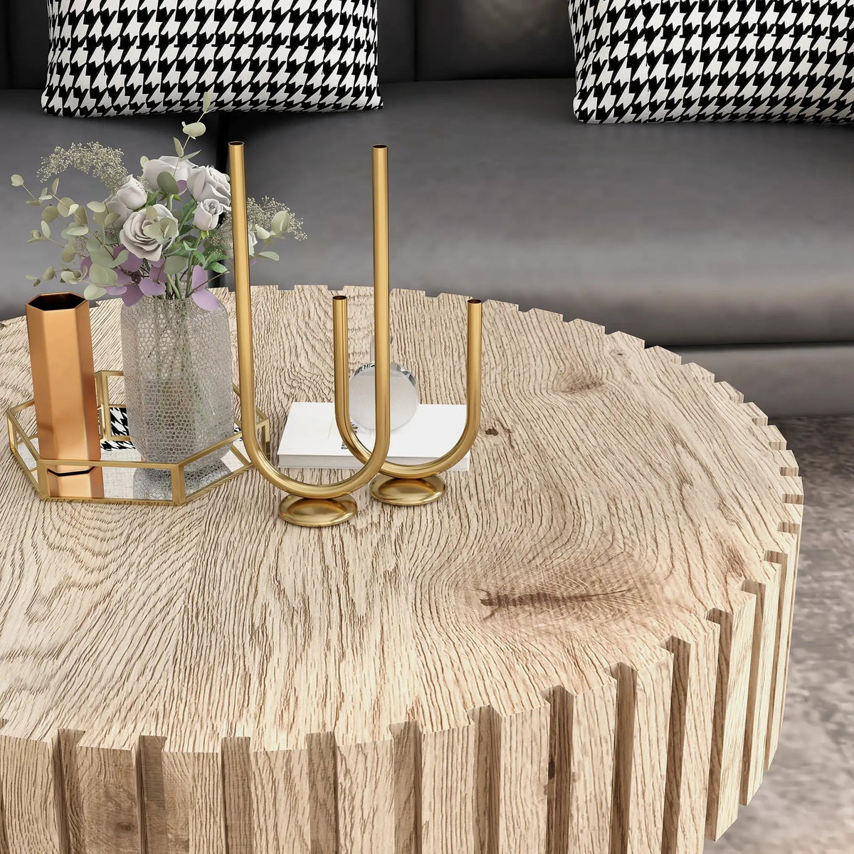 Modern Minimalist Circular Coffee Table 31.4'' by HouseOfZazla