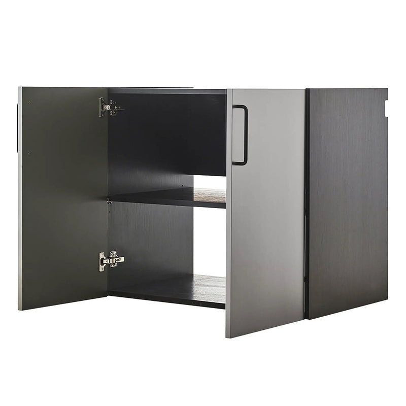 Astro Series - Wall Mounted Base Door Storage Cabinet - Metallic Gray by HouseOfZazla