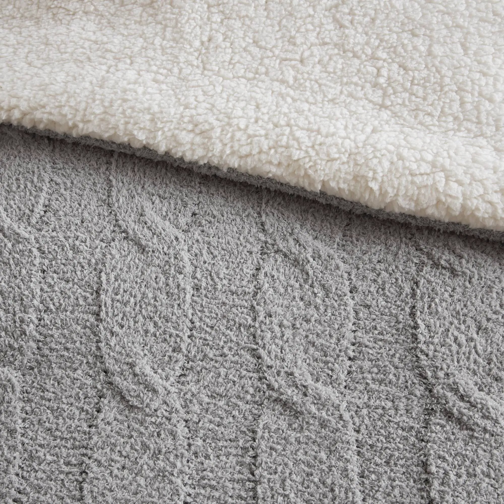 3 Pieces Full/Queen Cable Knit Chenille Comforter Set Gray by HouseOfZazla