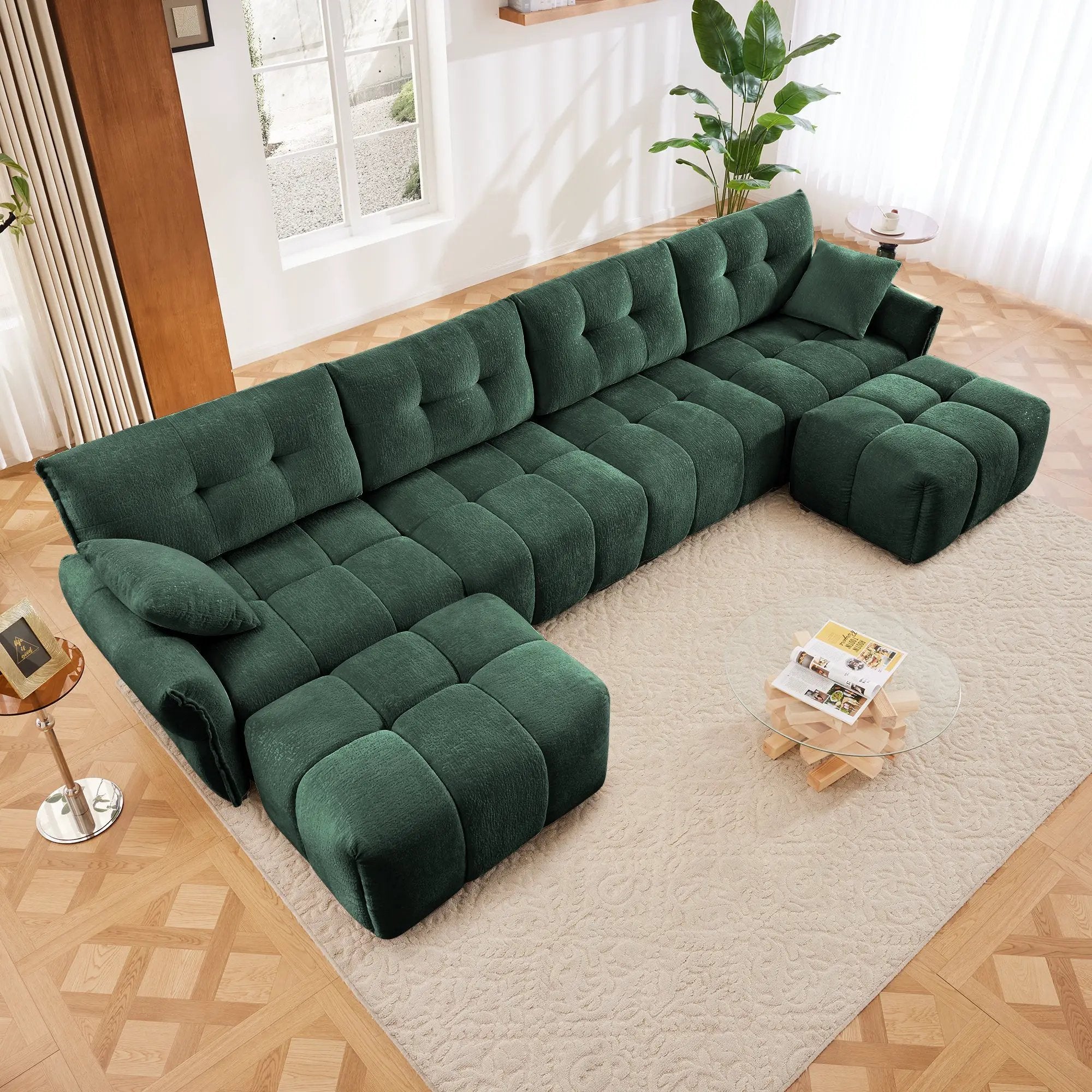 4-Seater Sofa Set with 2 Ottomans by HouseOfZazla