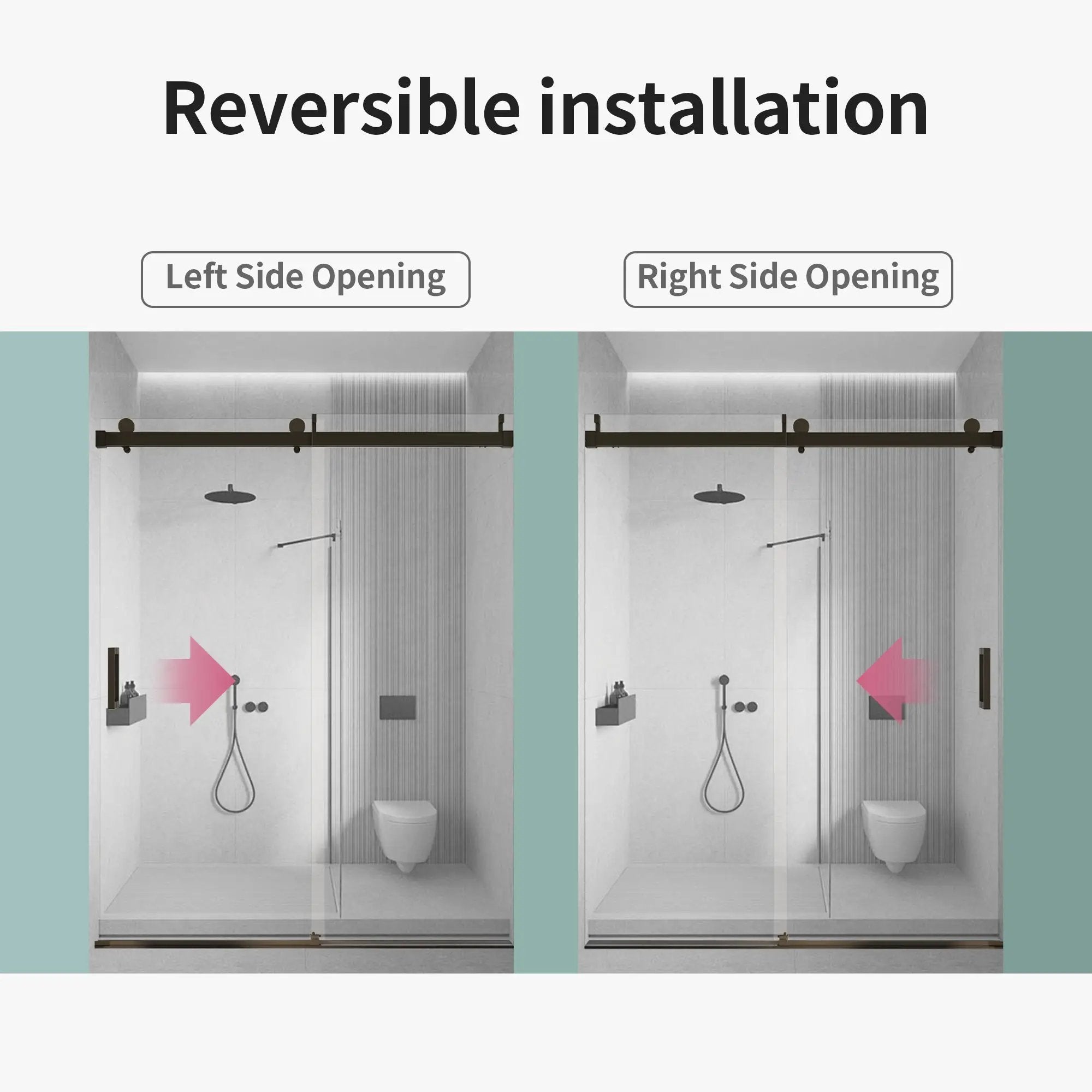 56-60" W x 76" H Frameless Single Sliding Soft-Close Shower Door by HouseOfZazla