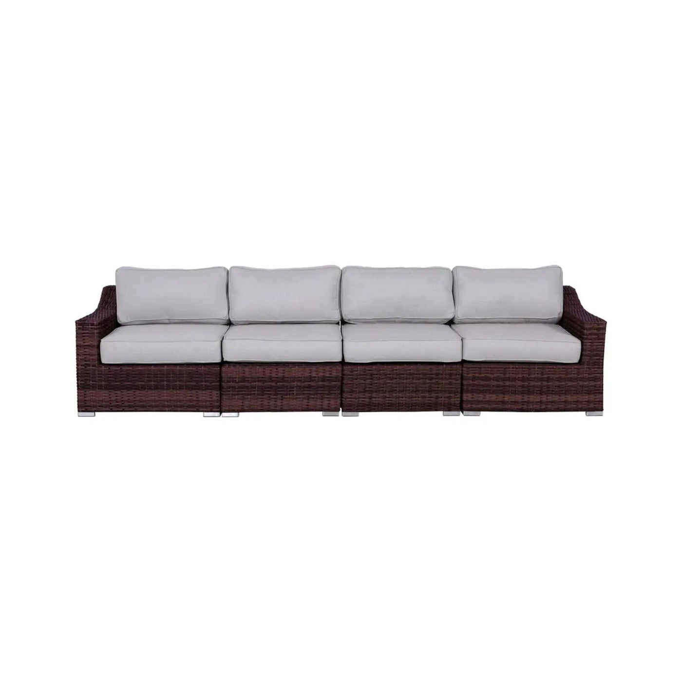 Contemporary Outdoor Rattan Wicker Sectional Seating Group With Cushions by Unique Piece Furniture