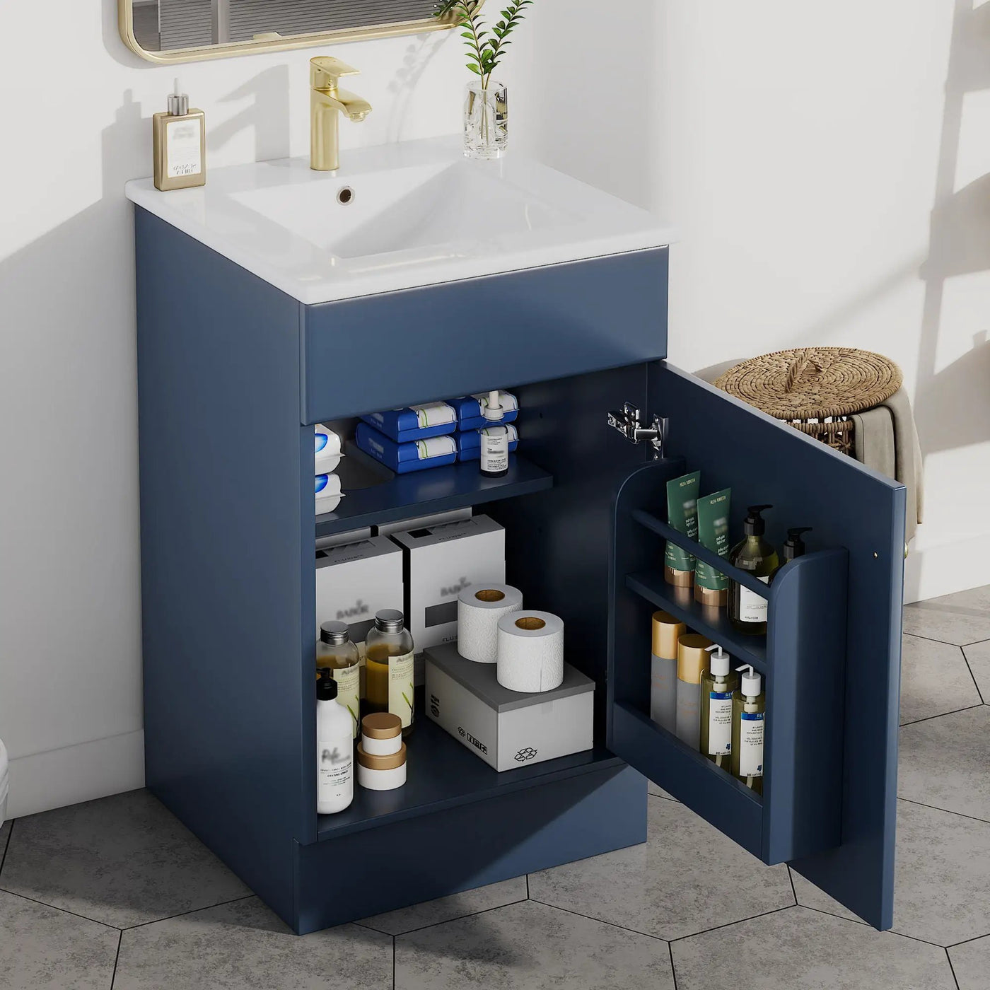 Bathroom Vanity With Sink, Cabinet With Adjustable Shelf by HouseOfZazla