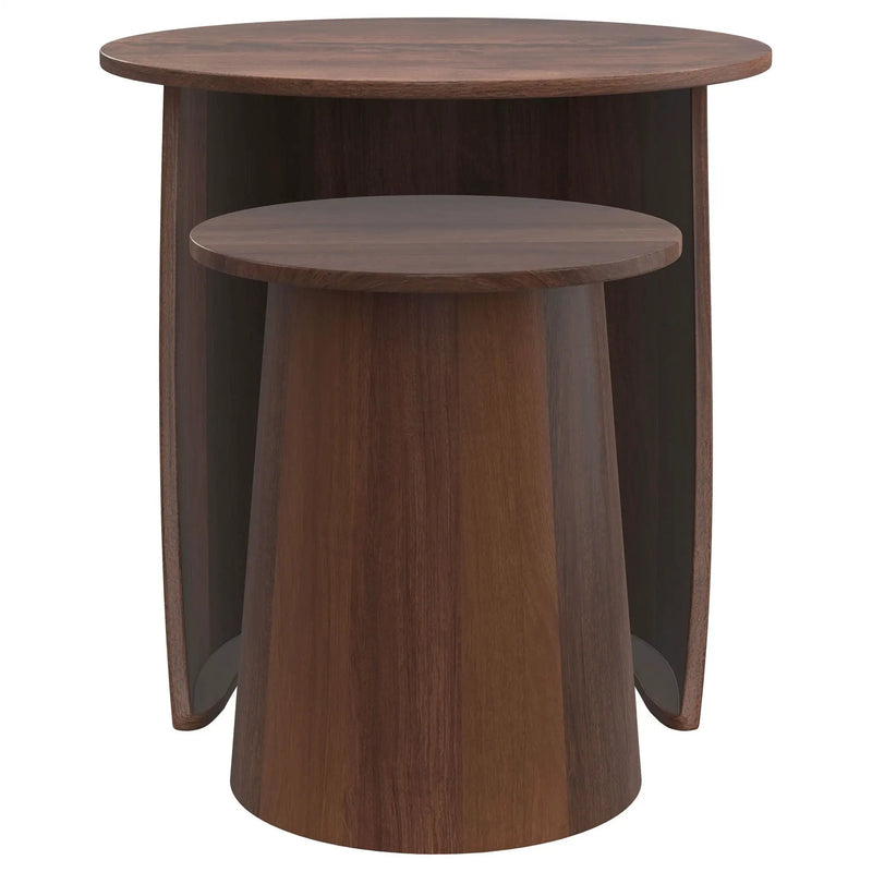 Lionett - 2 Piece Round Nesting Table Set And Round Design - Dark Brown