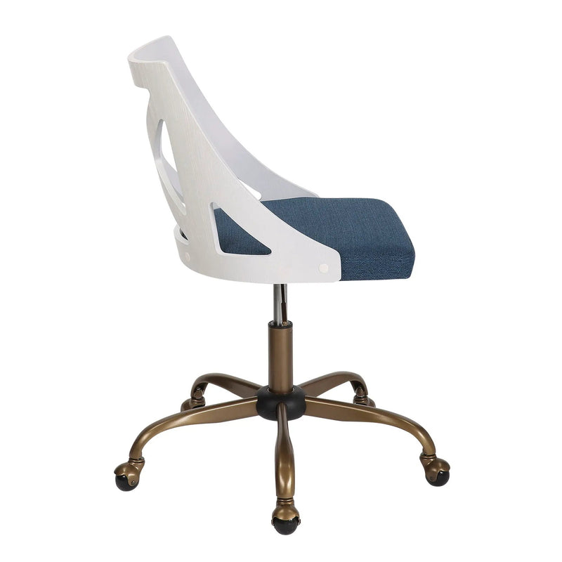 Charlotte - Farmhouse Task Chair - Antique Copper / White / Blue by Unique Piece Furniture