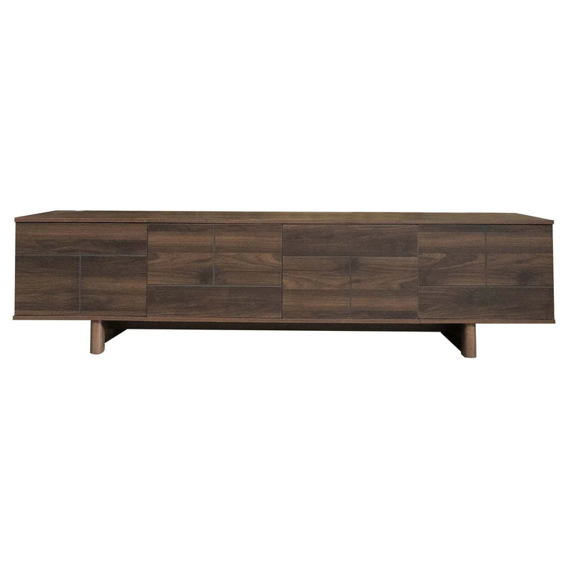TV Stand For TVs Up To 85", Entertainment Center, Cable Management, Push Openers, Soft Closing Hinges & Adjustable Shelves - Dark Brown by HouseOfZazla