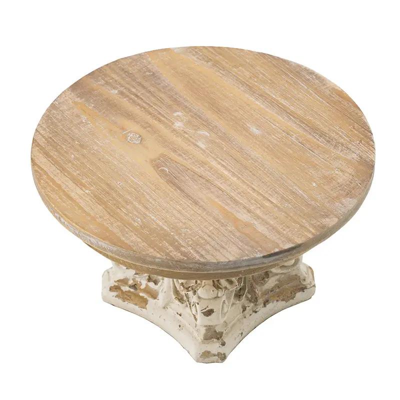 Cake Stand, Cake Plate With Magnesium Base - Cream / Brown by HouseOfZazla