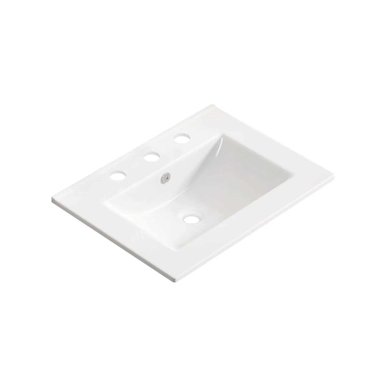 Vessel Sink With 3 Holes, Oval Design For Bathroom - Milk White by HouseOfZazla
