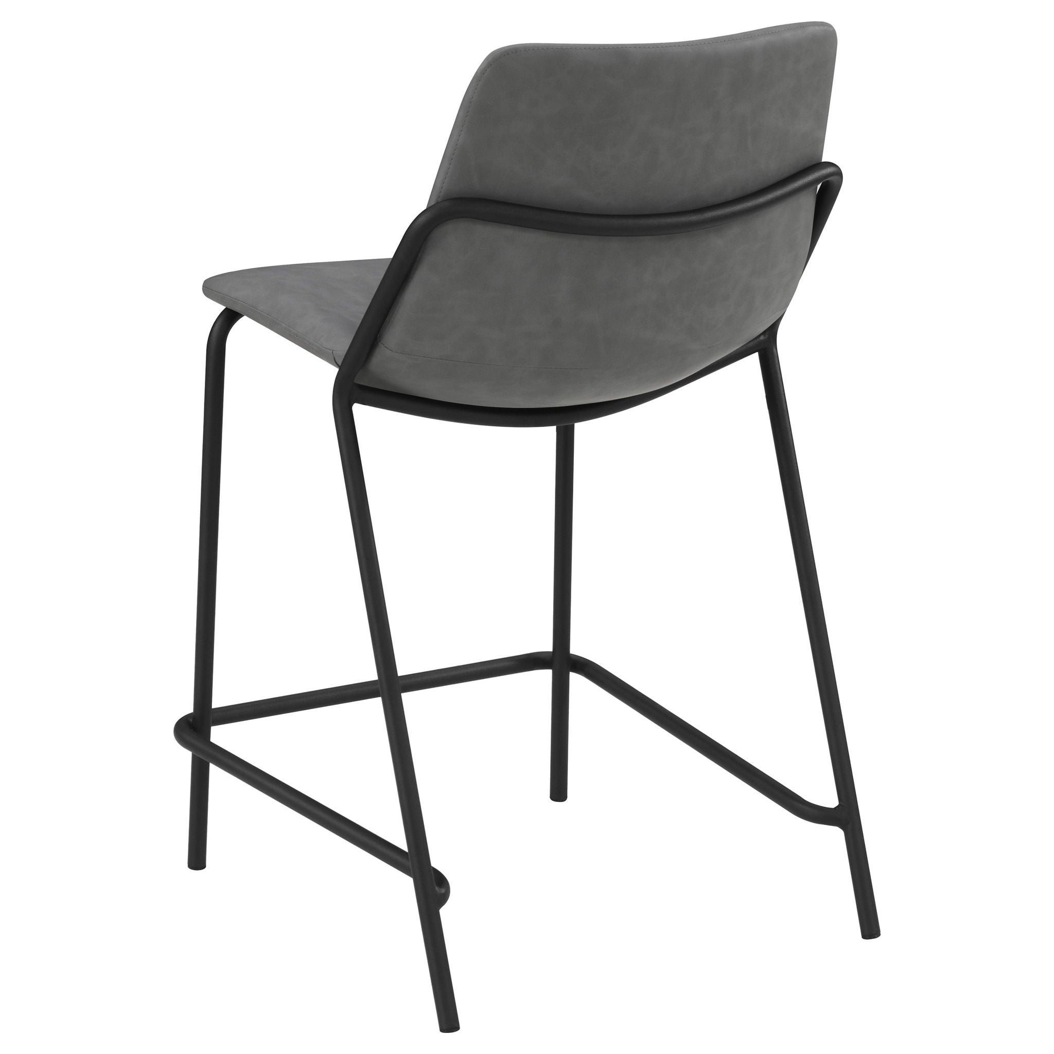 Counter Height Stools With Footrest (Set of 2) - Gray / Black by HouseOfZazla