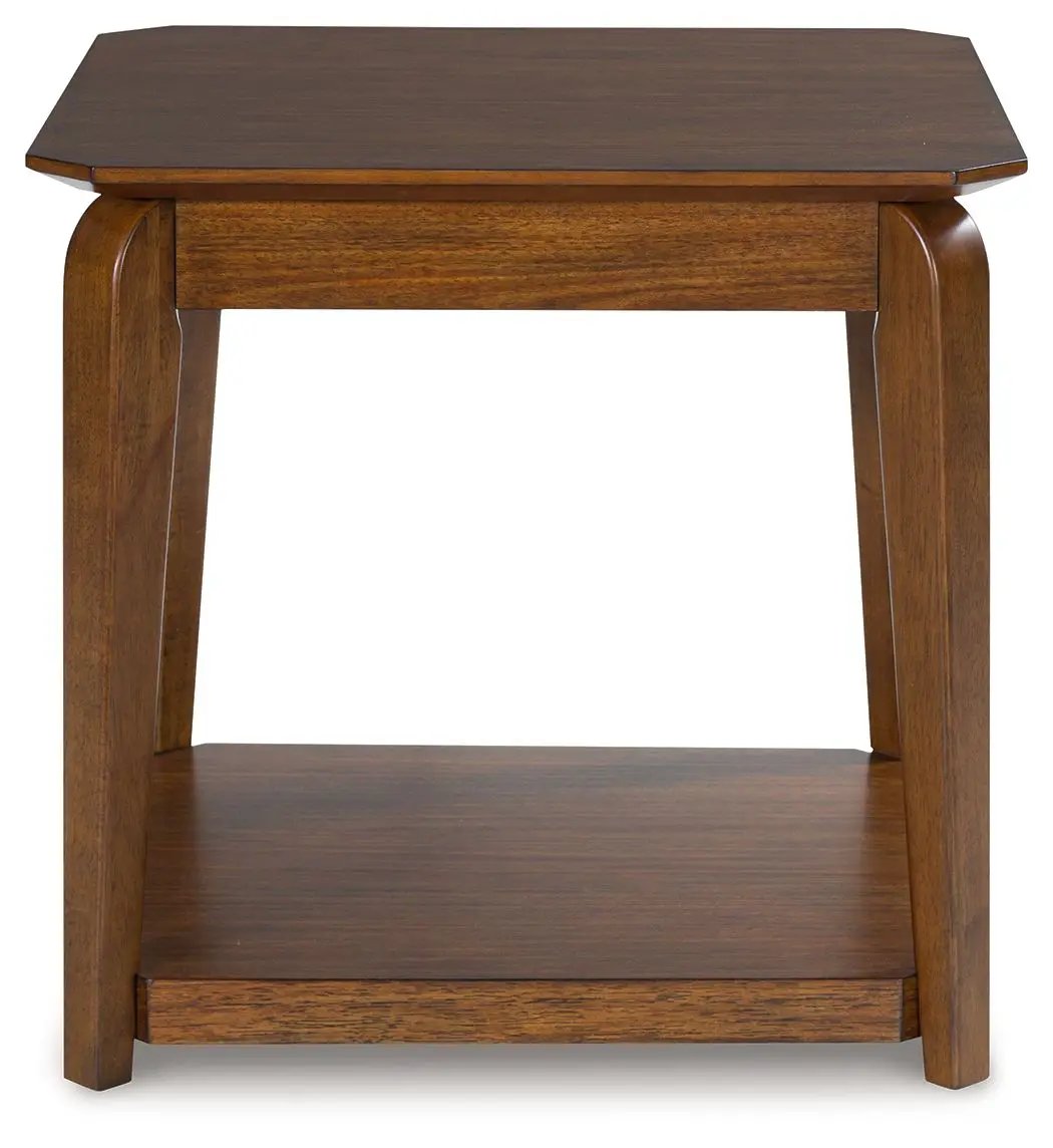 Trenmour - Square End Table - Medium Brown by Unique Piece Furniture