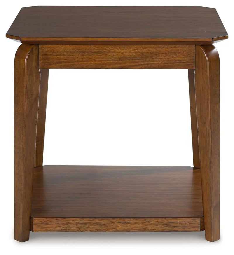 Trenmour - Square End Table - Medium Brown by Unique Piece Furniture