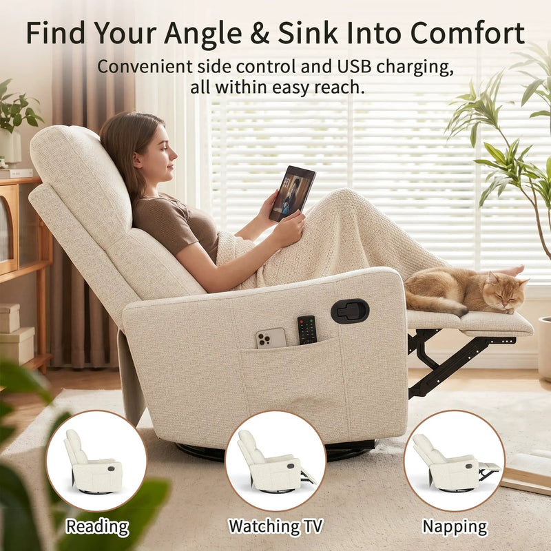 Manual Swivel Rocker Recliner Chair by HouseOfZazla